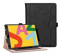 ProCase Funda Cuero PU para 10,2" iPad 9 2021 / iPad 8 2020 / iPad 7 2019, Carcasa Folio con Soporte Múltiple Ángulo/Portalápiz/Smart Cover para iPad 10.2 Pulgadas 9ª 2021 8ª 2020 7ª 2019 -Negro