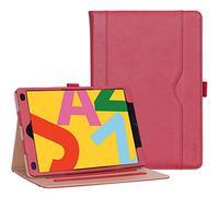 ProCase Funda Cuero PU para 10,2" iPad 9 2021 / iPad 8 2020 / iPad 7 2019, Carcasa Folio con Soporte Múltiple Ángulo/Portalápiz/Smart Cover para iPad 10.2 Pulgadas 9ª 2021 8ª 2020 7ª 2019 -Rojo