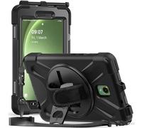 ProCase Funda Infantil para Galaxy Tab Active5 8" 2024, Carcasa Rugosa con Soporte Giratorio Asa de Mano Correa de Hombro Cubierta Robusta Antichoque para Galaxy Tab Active5 8 Pulgadas 2024 -Negro