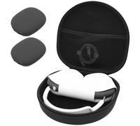Procase Funda Inteligente para AirPods MAX Auriculares, Portable Estuche Rígido con Bolsillo de Malla, Resistente Antichoques Alternativa para AirPods MAX y Otros Accesorios -Negro