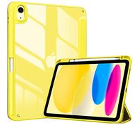 ProCase Funda iPad A16 11ª/10ª Gen 2025/2022 con Porta Lápiz -Amarillo | Capa Trifold Delgada y Translúcida, Resistente, con Soporte para Lápiz. Diseño Elegante y Duradero