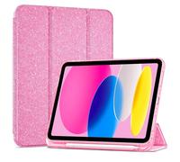 ProCase Funda iPad A16 11ª/10ª Gen 2025/2022 con Porta Lápiz-Rosa Luz | Capa Trifold Delgada y Translúcida, Resistente, con Soporte para Lápiz. Diseño Elegante y Duradero