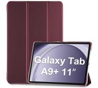 ProCase Funda para Galaxy Tab A9+ / A9 Plus 11 Pulgadas 2023, X210 X215 X216 X218 Carcasa Respaldo Translúcido Delgada Cubierta Protector Trifold Smart Cover -Vino