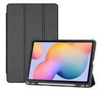 ProCase Funda para Galaxy Tab S6 Lite 10.4 2024 2022 2020 con Soporte para S Pen (SM-P620/P625/P613/P619/P615/P610), Funda Trifold, TPU Suave Translúcida, Despertar/Reposo Automático - Negra