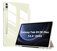 ProCase Funda para Galaxy Tab S9 FE Plus 12.4" 2023, Carcasa Protectora Folio Slim Cover Ligero Case para Galaxy Tab S9 FE+ 12.4 Pulgadas 2023 -Crema