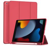 ProCase Funda para iPad 9a 2021 /8a 2020/7a 2019 10.2", Carcasa Protectora Ultrafina con Soporte Integrado, Función Auto-Reposo/Activación y Ranura para Lápiz (iPad 9/8/7 10,2 Pulgadas) -Rojo