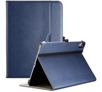 ProCase Funda para iPad A16 11" 2025 / iPad 10ª Gen 10.9" 2022, Funda de Cuero PU, Soporte empresarial, Folio Inteligente con Correa de Mano, Bolsillo Frontal y Soporte para lápiz -Marino