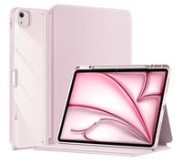ProCase Funda para iPad Air 13" M3 2025 /M2 2024 y iPad Pro 6ta 5ta 4ta 3ra Gen 2022 2021 2020 2018, Carcasa Folio Smart Cover PU para iPad Air 13 y Pro 12.9 Pulgadas (Rosa)