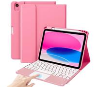 ProCase Funda para iPad de 11ª/10ª generación con teclado, teclado inalámbrico desmontable magnéticamente con trackpad multitáctil para iPad (A16) 2025/10ª generación 2022, rosa