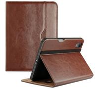 ProCase Funda para iPad Mini 7.ª Gen A17 Pro 2024 Mini 6ta Gen 8.3 Pulgadas 2021, Carcasa Protectora Piel PU Smart Folio Bolsillo Frontal -Marrón