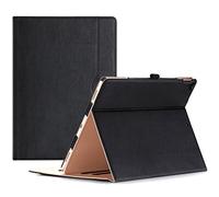 ProCase Funda para iPad Pro 12.9 2017/2015 - Carcasa Folio de Cuero con Soporte Múltiple Ángulo para iPad Pro 12,9” 1.ª 2.ª Generación, Activación/Suspensión Automática, Portalápiz Elástico -Negro