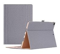 ProCase Funda para iPad Pro 12.9 2017/2015 - Carcasa Folio de Cuero con Soporte Múltiple Ángulo para iPad Pro 12,9” 1.ª 2.ª Generación, Activación/Suspensión Automática, Portalápiz Elástico -Gris