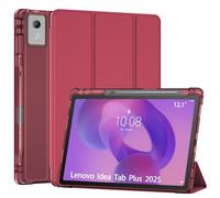 ProCase Funda para Lenovo Idea Tab Plus 12.1 Pulgadas 2025, Carcasa Protectora Delgada Smart Case Soporte Plegable Cubierta Rígida para Tableta Idea Tab Plus 12.1" Suspensión/Activación Auto -Rojo