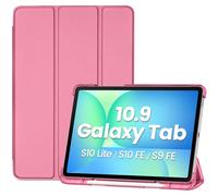 ProCase Funda para Samsung Galaxy Tab S10 Lite/S10 FE/S9 FE 10.9 Pulgadas Portalápiz S Pen, Carcasa Protectora Inteligente Smart Case Slim Folio Triple Pliegue Plegable Soporte Tab 10,9" -Rojo Coral