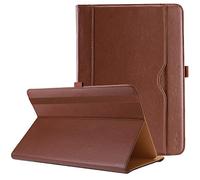 ProCase Funda PU Universal para Tableta 9-10 Pulgadas, Carcasa Folio Protector para Tableta 9" 9,7" 10" 10.1", Soporte de Múltiples Ángulos, Bolsillo de Documento y Lápiz Óptico Adicional -Marrón
