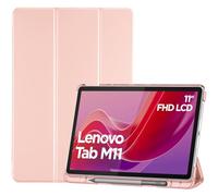 ProCase Funda Rígida para Lenovo Tab M11 11" 2024, Tab K11 y Tab K11e, Más Resistente y Fácil de Limpiar Que Silicona, Carcasa Folio con Soporte y Tapa Magnética - Rosa Claro