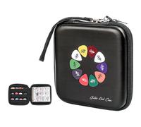 ProCase Funda Rígida para Púas de Guitarra, Estuche Organizador de Púas de Guitarra Caja de Almacenamiento Cierre de Cremallera Portátil -Negro