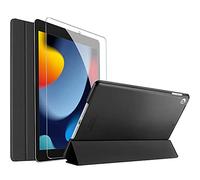 ProCase Funda y Protector de Pantalla para iPad 10,2" 2021 9ª y 2020 8ª y 2019 7ª, Vidrio Templado y Carcasa Delgada Protectora para iPad 10.2 Pulgadas 2021 iPad 9 y 2020 iPad 8 y 2019 iPad 7 -Negro