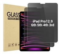 ProCase Protector de Pantalla de Privacidad para iPad Pro 12,9" 2022 2021 2020 2018, Privacy Glass Screen Protector Cristal Privacidad Visual Mica Antiespía para iPad Pro 12.9 Pulgadas -2pcs