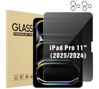 ProCase Protector de Privacidad y 2 Piezas Protector de Lente Cámara para iPad Pro 11" 2025/2024 (M5/M4),Protector de Pantalla Cristal Templado Anti Espía para iPad Pro 6a/5a -Claro