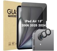 ProCase Protectores de Privacidad para iPad Air 13" M3 2025 / M2 2024 A3268 A3269 A2898 A2899 A2900 con 2 Micas para Lente de Cámara -Gris