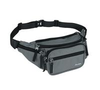 ProCase Riñonera Negra para Hombre Mujer, Bolso de Cintura Deportiva al Aire Libre con Cinturón Regulable y Hebilla Rápida para Viaje, Senderismo, Correr, Entrenamiento -L,Gris