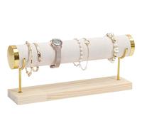 ProCase Soporte para Pulsera, 1 Nivel Soporte de Exhibición de Joyas Expositor de Terciopelo para Collares Relojes Pulseras Tobillera Scrunchies -Crema