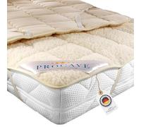 PROCAVE Funda de colchón Suave de Tela de Cordero y Lana, Cubrecolchón, Protector con 4 Gomas esquineras 200x200 cm