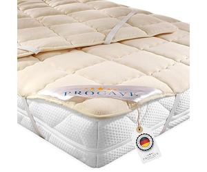 PROCAVE Protector de colchón Acolchado de Lana Virgen,Funda Transpirable para Cama, Cubrecolchón con 4 Gomas angulares 180x200 cm
