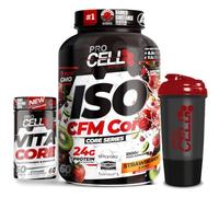 ProCell | PACK ISO CFM CORE + VITACORE 60 caps + Shaker REGALO | Proteína Aislada Pura | Proteína Isolada Premium | Aumentar Masa Muscular | Multivitaminico | (1,8 kg, Fresa y Kiwi)