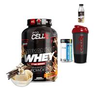 ProCell | PACK Whey Core + BCAA COMPLEX + Shaker + Batido REGALO | Proteina Whey concentrada | Aminoácidos | Gana masa muscular (2 kg, Vainilla)