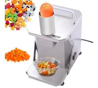 Procesador de alimentos comercial, cortador automático de verduras con 6 cuchillas, máquina de cortar en dados de acero inoxidable para patatas, zanahorias, cebollas y jamón, potencia de 200 W