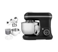 Procesador de alimentos MEDION (1.200 vatios, 8 ajustes, mezclar amasar remover, pantalla digital, bol de acero inoxidable de 5 litros, bol para preparar helados, MD18420) negro