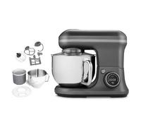 Procesador de alimentos MEDION (1.200 vatios, 8 ajustes, mezclar amasar remover, pantalla digital, bol de acero inoxidable de 5 litros, bol para preparar helados, MD18420) antracita