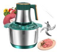 Procesador De Alimentos Mini De Acero Inoxidable Con 5 Velocidades, Picadora Eléctrica De Alimentos De 5 Litros, Picadora De Carne Y Verduras, Potente Motor De Cobre 500W(Green)