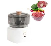 Procesador de alimentos, picadora de carne, cuchillas eléctricas de acero inoxidable, licuadora de alimentos, procesador de carne para nueces, cebolla, ajo, ensalada de verduras (Blanca)