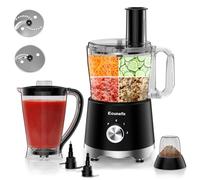 Procesador de Alimentos & Picadora Electrica 1500W 2,5L Robot de Cocina Multifunción con Licuadora de 2L y Molinillo de 200ML para Exprimidor de Cítricos, Helados, Moler, Picar y Rebanar