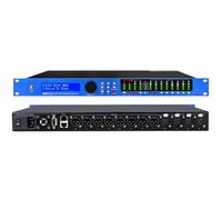 Procesador de audio, sistema de matriz de 4 entradas/8 salidas con ecualizador de 31 bandas, crossover, mezclador, pantalla LCD, indicador de nivel, programable por PC, para uso en estudio