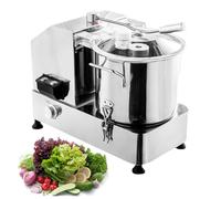 Procesador eléctrico de alimentos de acero inoxidable de 2000 W, picador comercial de carne y verduras con velocidad ajustable, capacidad de 6 L y ventana transparente para una cocción eficiente