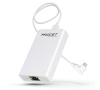 PROCET - Convertidor Gigabit PoE a USB C de hasta 60 W RJ45 a tipo C fuente de alimentación con adaptador Ethernet para tablet, iPad, portátil, asistente doméstico, sensor meteorológico, monitor
