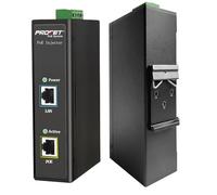 PROCET - Inyector industrial DIN Rail 10G PoE 60W IEEE802.3bt PoE++ Ethernet PoE adaptador de inyector de alimentación, -40 ℃ a 65 ℃, protección contra sobretensiones PoE de 6 KV para cámara IP, AP