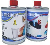 PROCHIMA La mejor resina epoxi transparente A + B 1:1, crea un efecto plexiglás que no amarillea, no tóxico, colorable, fácil de usar, cetificada Pn1, 800 g