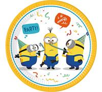 Procos-0 Producto con licencia Folat 93457P Platos FSC Minions 23cm-8 piezas, multicolor, talla estándar