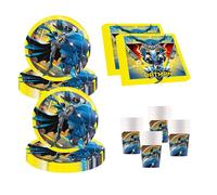 Procos 10137430-Set S, 52 Piezas, Platos, 16 Vasos, 20 servilletas, desechable, vajilla para Fiestas, decoración de Mesa, Marvel, Batman Rogue Rage, Multicolor, Large (10137430)