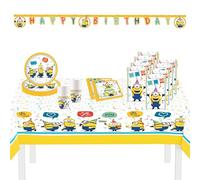Procos 10215308DY - Set de Fiesta Minions The Rise of GRU, vajilla desechable de 46 Piezas para Fiestas de cumpleaños Infantiles y Fiestas temáticas, decoración de Mesa