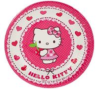 Procos 29331 Hello Kitty Hearts - Platos de Papel, Color Rosa Y Blanco