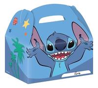 Procos 4 cajas de regalo de Disney Stitch para fiestas de cumpleaños infantiles con asas de transporte, 15,5 x 8,5 x 9 cm, hechas de cartón, regalo de cumpleaños infantil