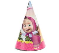 Procos - 86566 Masha and Bear - Tapas de papel (6 unidades), multicolor