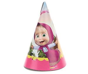 Procos - 86566 Masha and Bear - Tapas de papel (6 unidades), multicolor