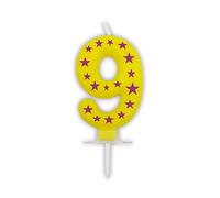 Procos 89172 - Vela número 9 - Decoración - Vela para tarta de cumpleaños